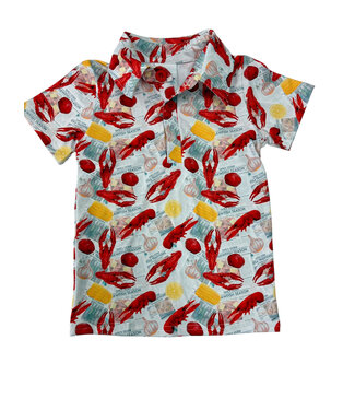 Delta Jax Crawfish Newspaper Print Shirt