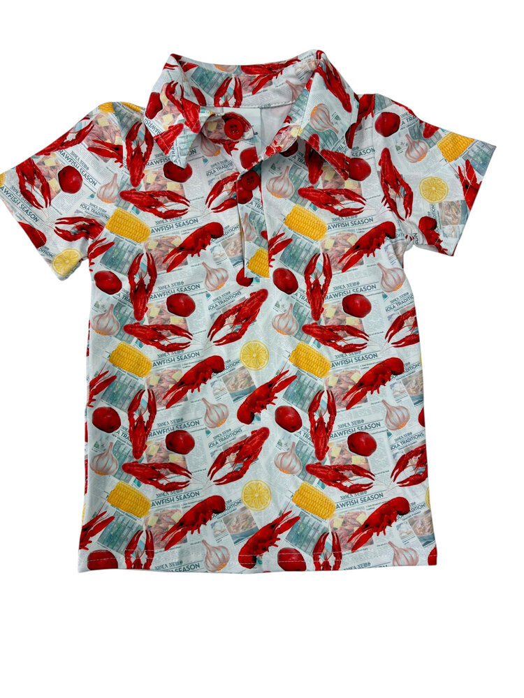 Delta Jax Crawfish Newspaper Print Shirt