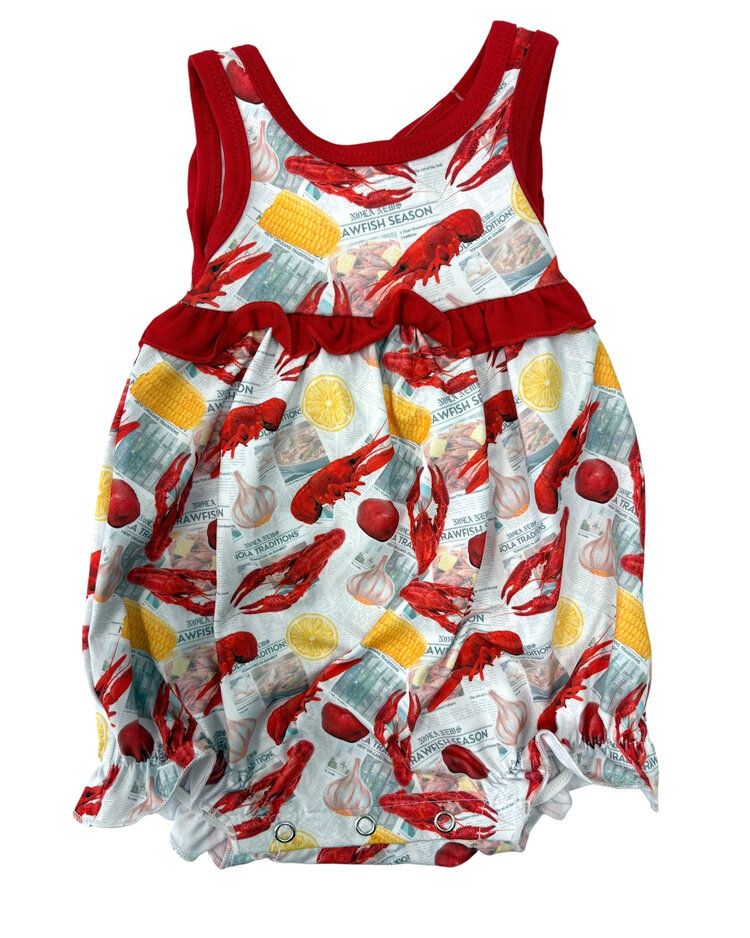 Delta Jax Crawfish Newspaper Print Bubble