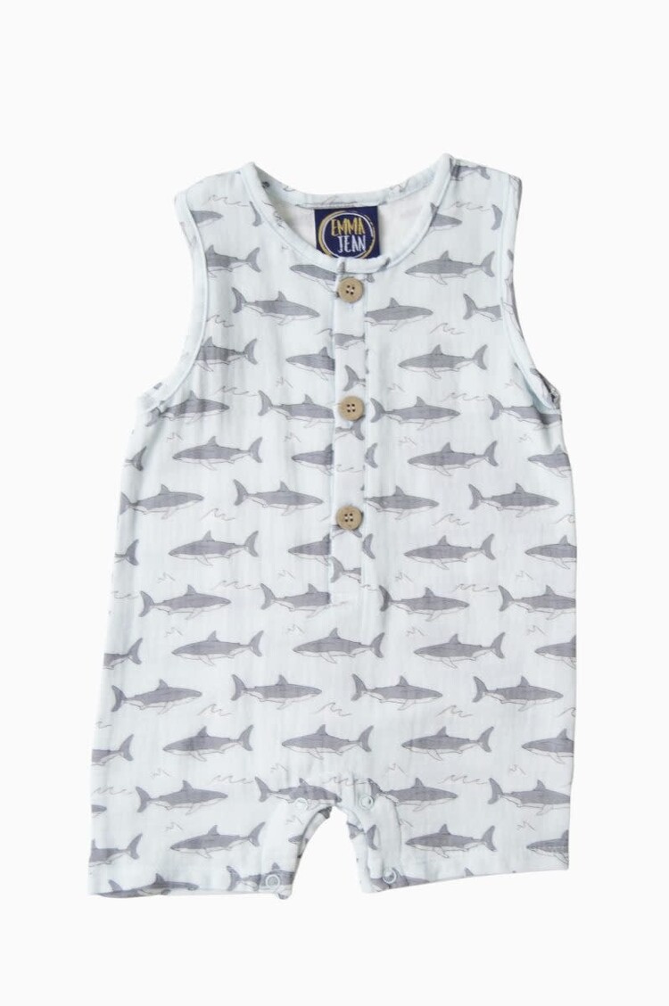 Emma Jean Shark Boys Romper