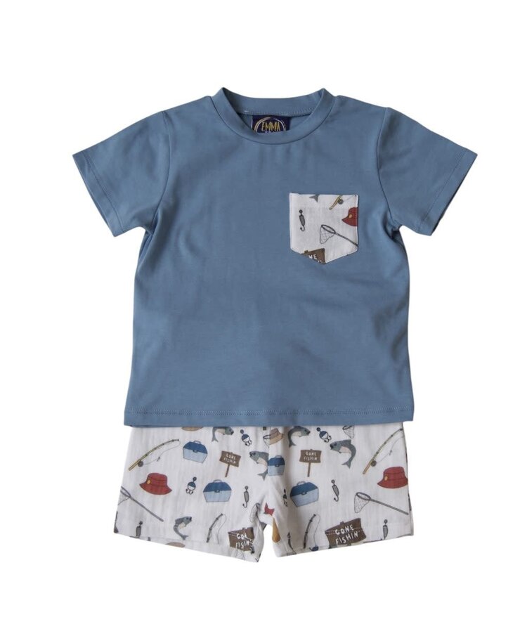 Emma Jean Gone Fishing Boys Short Set