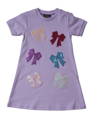 Emma Jean Sparkly Bows Applique Dress