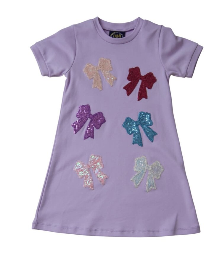 Emma Jean Sparkly Bows Applique Dress