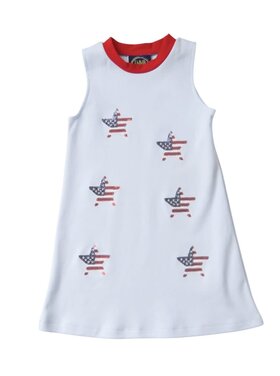 Emma Jean Sparkle Stars Applique Tank Dress