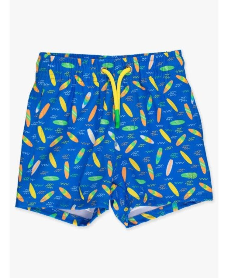 RuffleButts + RuggedButts Neon Surfs Up Performance Hybrid Swim Trunks