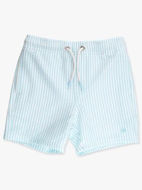 RuffleButts + RuggedButts Blue Breeze Seersucker Performance Hybrid Swim Trunks