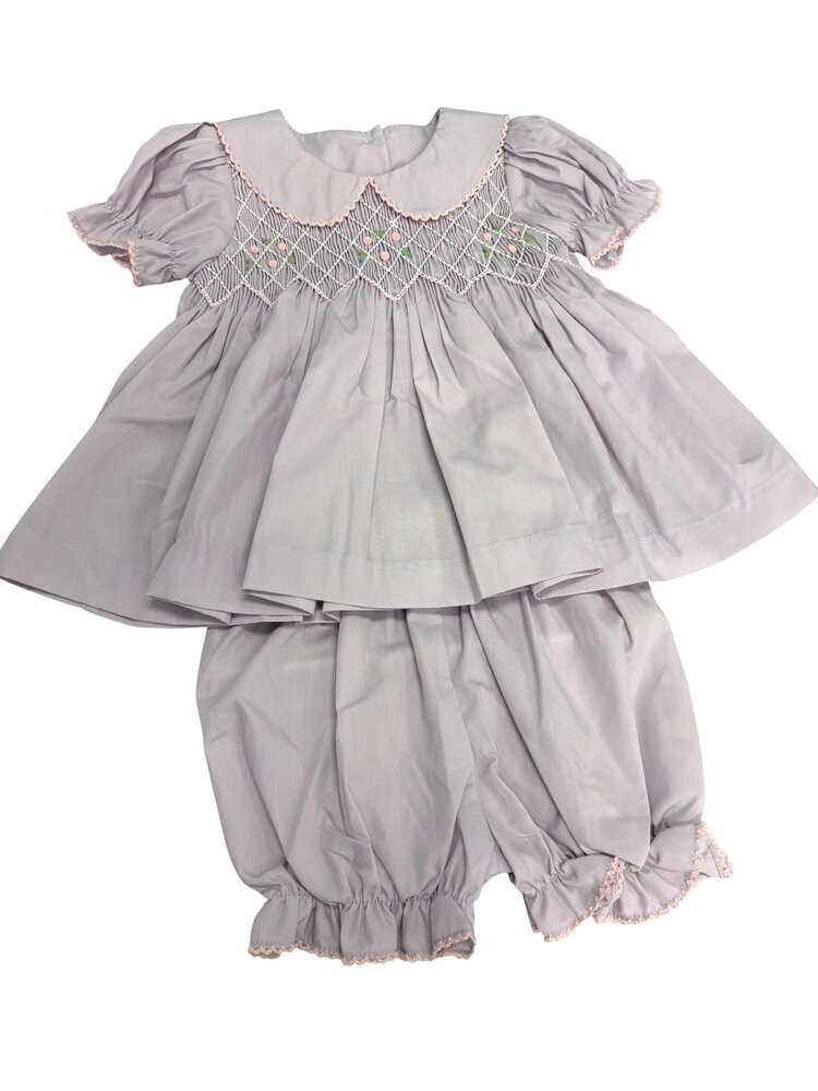 Banana Split Lilac Smocked Bloomer Set