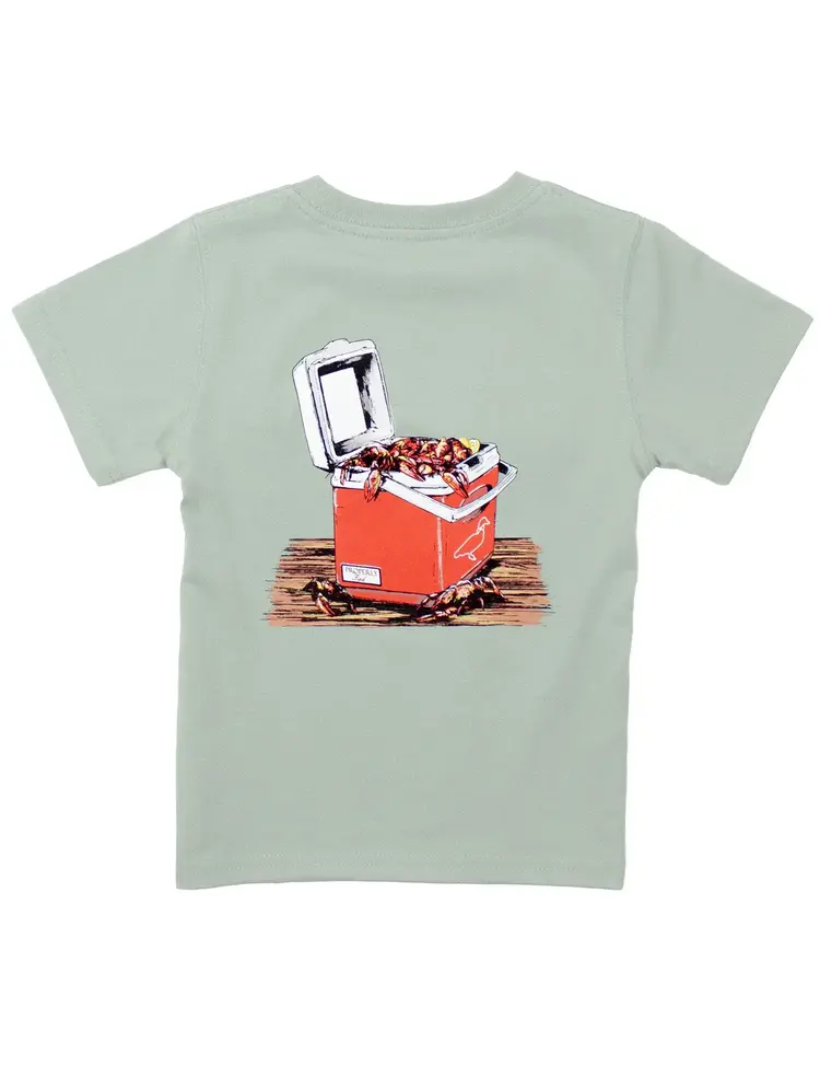 Properly Tied Crawfish Cooler SS Chrome Grey Tee
