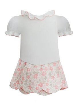 Krewe Madeline Ditsy Peach Floral Skirt Set