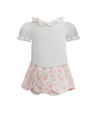 Krewe Madeline Ditsy Peach Floral Skirt Set