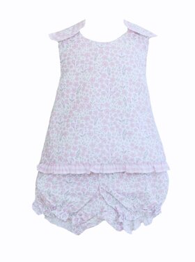 Krewe Amelia Purple Floral Cross Back Bloomer Set