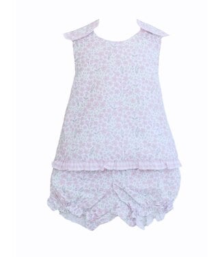 Krewe Amelia Purple Floral Cross Back Bloomer Set