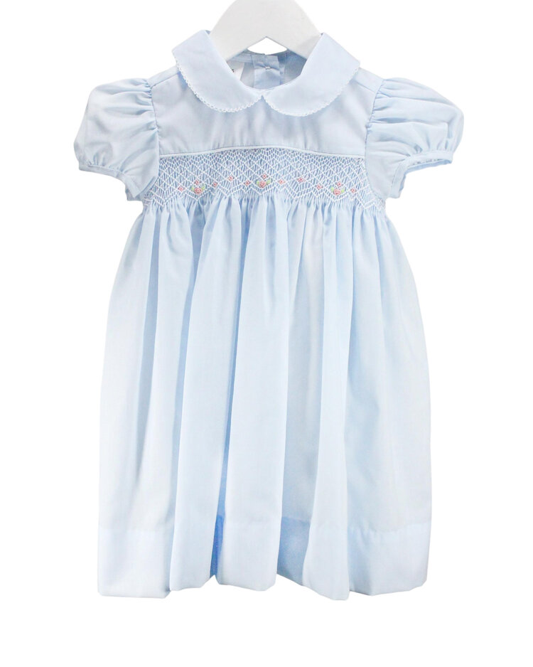 Baby Blessings Light Blue Smocked Renee Dress
