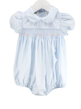 Baby Blessings Light Blue Smocked Renee Bubble