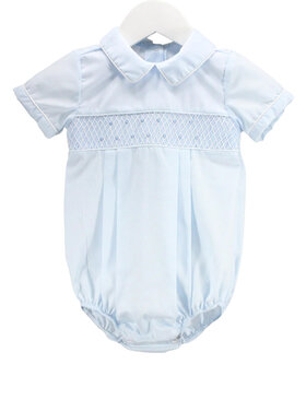 Baby Blessings Light Blue Smocked Matthew Bubble