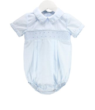 Baby Blessings Light Blue Smocked Matthew Bubble