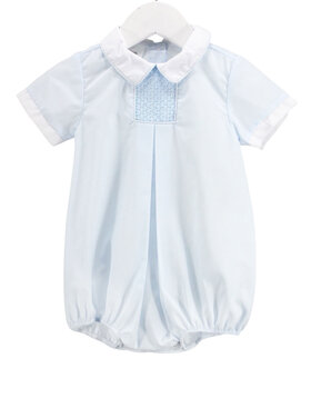 Baby Blessings Blue Peter Bubble w/ White Collar