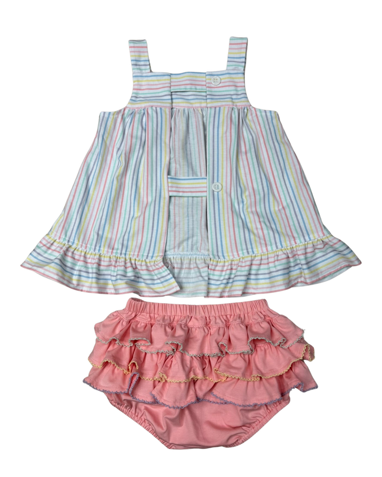 Whimsy Bay Pastel Penny Stripe Bloomer Set