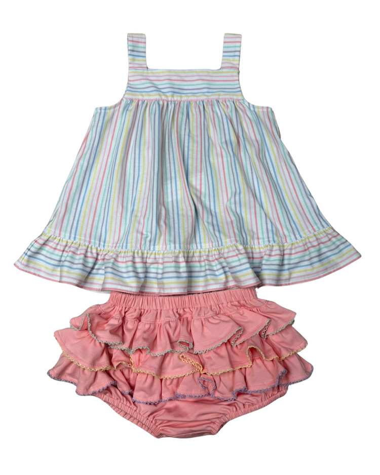 Whimsy Bay Pastel Penny Stripe Bloomer Set