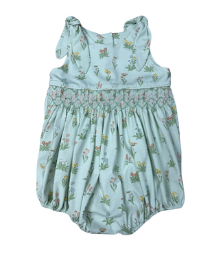 Whimsy Bay Floral Smocked Tie Bubble