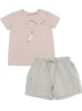 Angel Dear Gone Fishing - Crew Neck Tee w/ Cargo Short