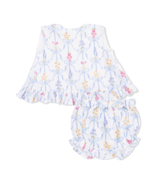Angel Dear Ribbon Bouquets - Ruffle Back Top and Bloomer