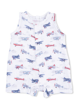 Angel Dear Vintage Planes - Sleeveless Shortie Romper