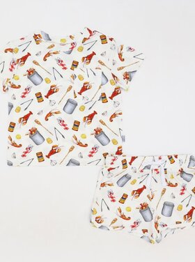 Southern Slumber Crawfish Boil Bamboo Varsity Short Set - T-shirt & Shorts