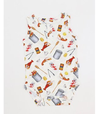 Southern Slumber Crawfish Boil Bamboo Henley Onesie