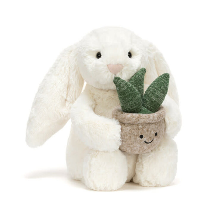 JellyCat Cream Bunny with Plant