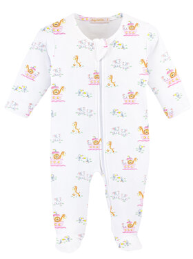 Baby Club Chic Noah's Ark Pink Zipped Footie