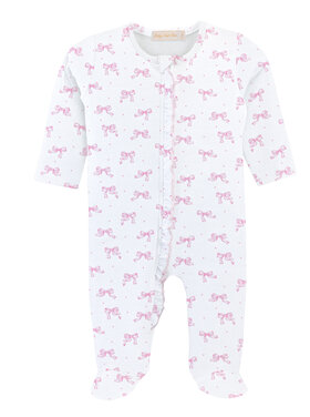 Baby Club Chic Pretty Bows Ruffle Zipper Footie