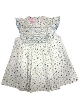 Petit Bebe Lily  - French Blue Floral Dress