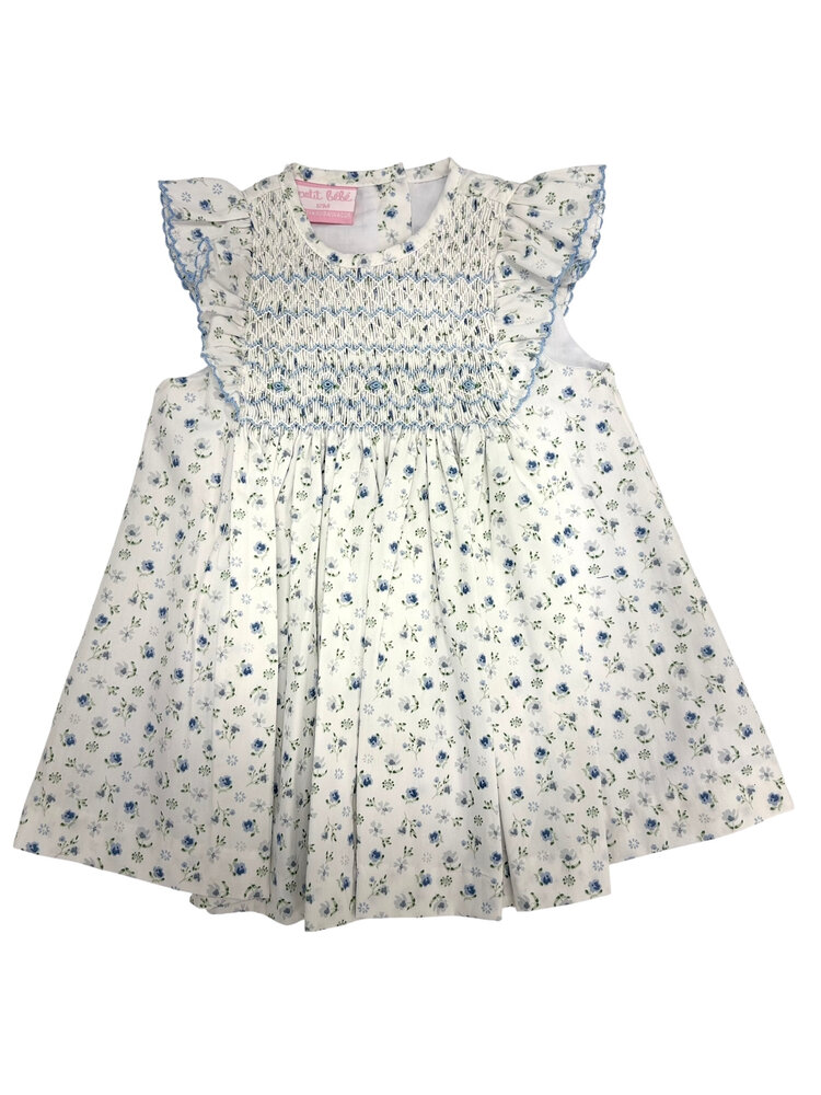Petit Bebe Lily  - French Blue Floral Dress