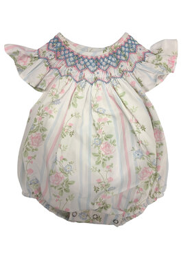 Sweet Dreams Valerie Floral Rose Vine Smocked Bubble