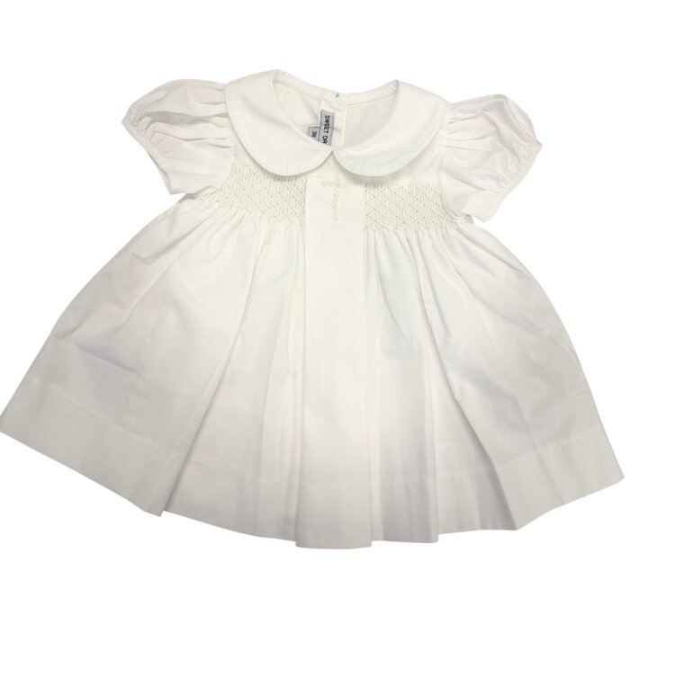 Sweet Dreams Maria White Cross Smocked Dress
