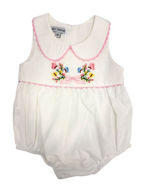 Sweet Dreams Bow, Flower & Butterflies Embroidered Bubble
