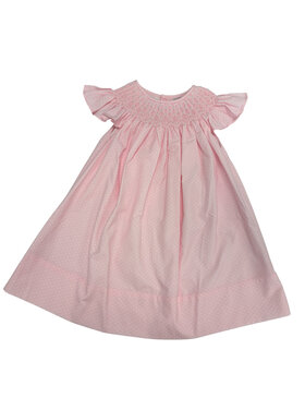 Sweet Dreams Cathy Pink Polka Dot Smocked Dress