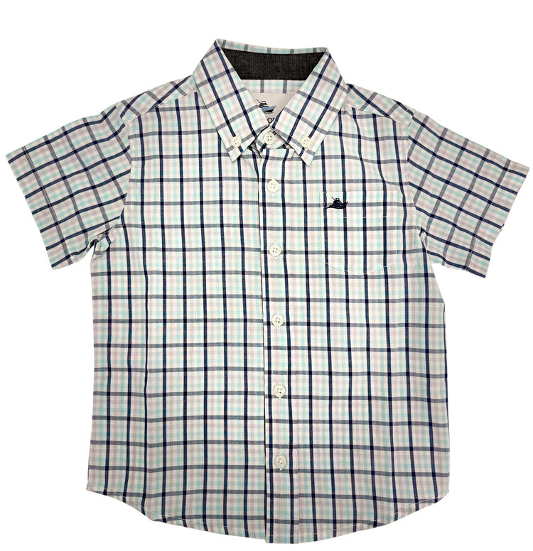 SouthBound Blue Plaid Dress SS Shirt