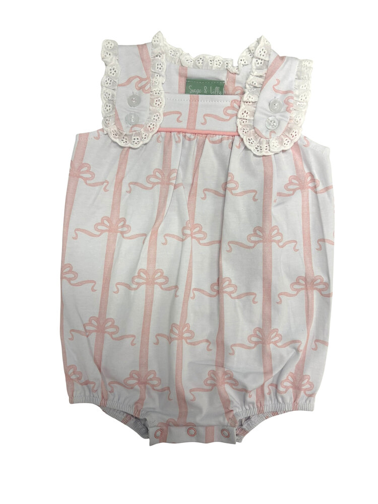 Sage & Lily Pink Bow Eyelet Bubble