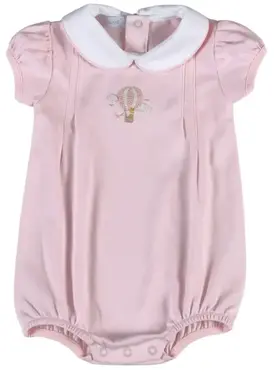 Baby Loren Pink Giraffe Hand Embroidered Bubble