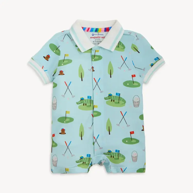 Magnetic Me Gopher It Short Polo Romper
