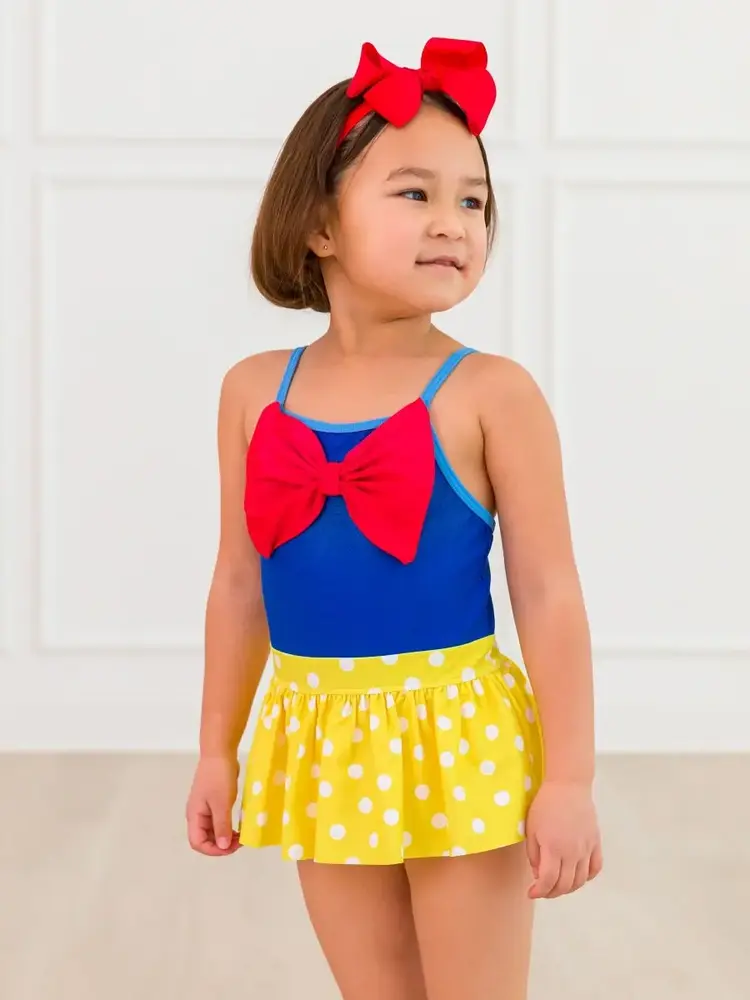 RuffleButts + RuggedButts Apple Princess Red Bow Swimsuit
