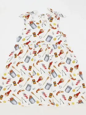 Southern Slumber Crawfish Boil Bamboo Shoulder Tie Dress