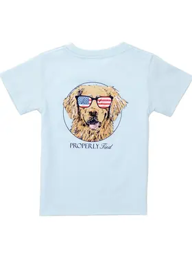 Properly Tied Patriot Dog SS Periwinkle Tee