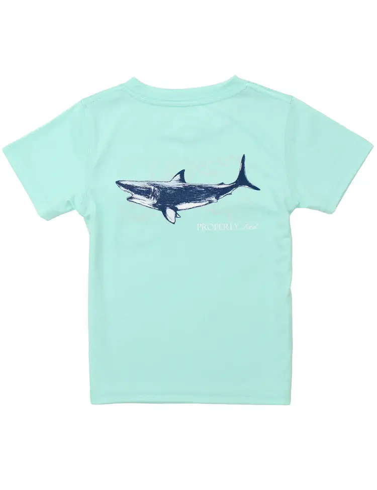 Properly Tied Shark SS Seafoam Performance Tee