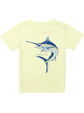 Properly Tied Blue Marlin SS Performance Tee Light Yellow