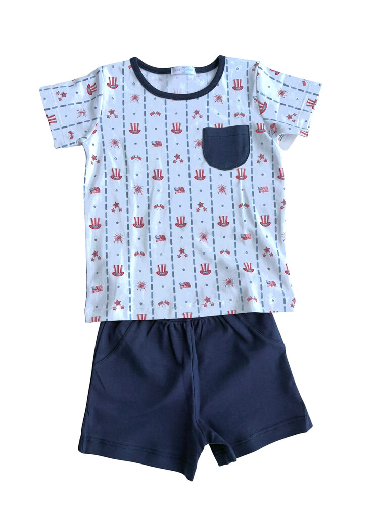 Baby Loren Celebrate Blue Short Set