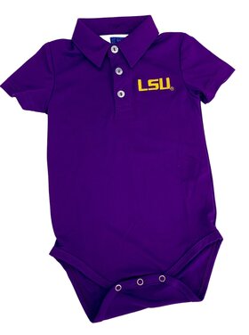 Vive Le Fete Solid Polo LSU Tigers Onesie
