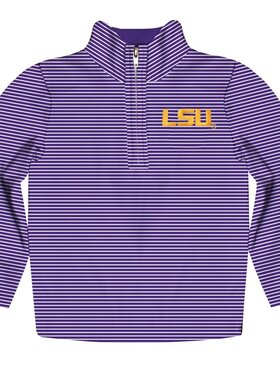 Vive Le Fete LSU Tigers Stripe Quarter Zip Pullover